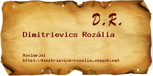Dimitrievics Rozália névjegykártya