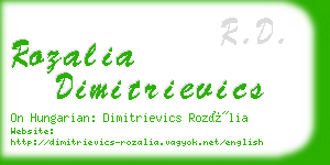 rozalia dimitrievics business card